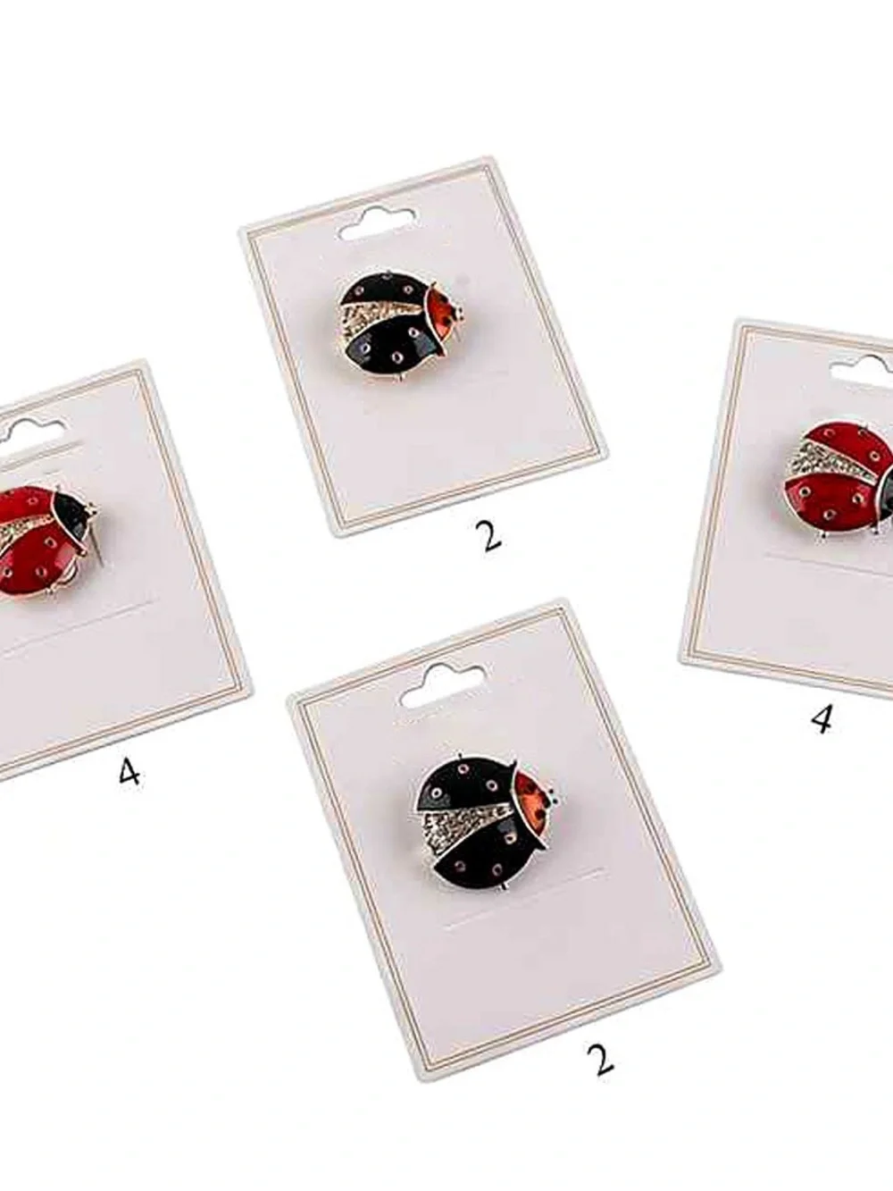{12} WHOLESALE! Ladybug Brooch Pins- Unbranded